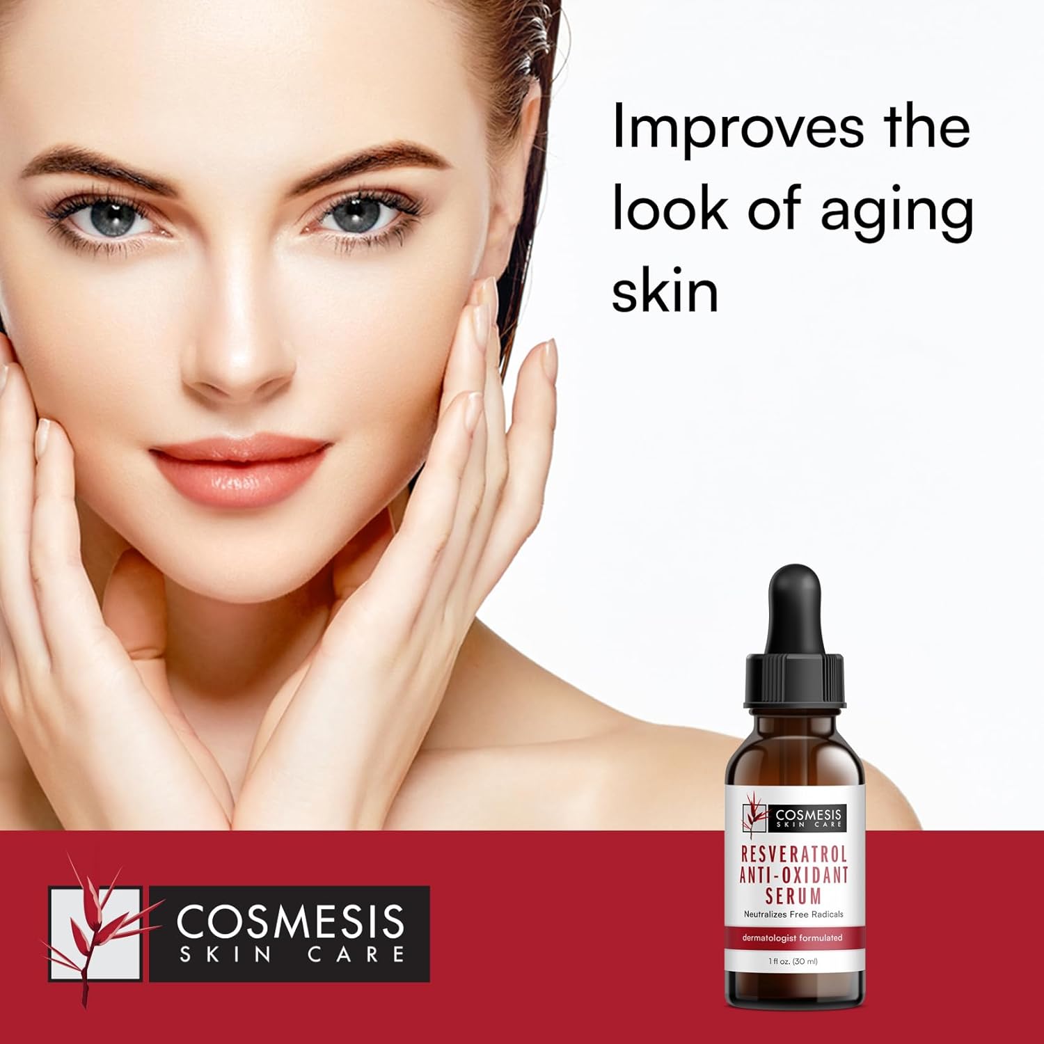 Resveratrol Anti-Oxidant Serum with Tea Polyphenols - Combat Aging and Boost Skin Health - 1 fl oz