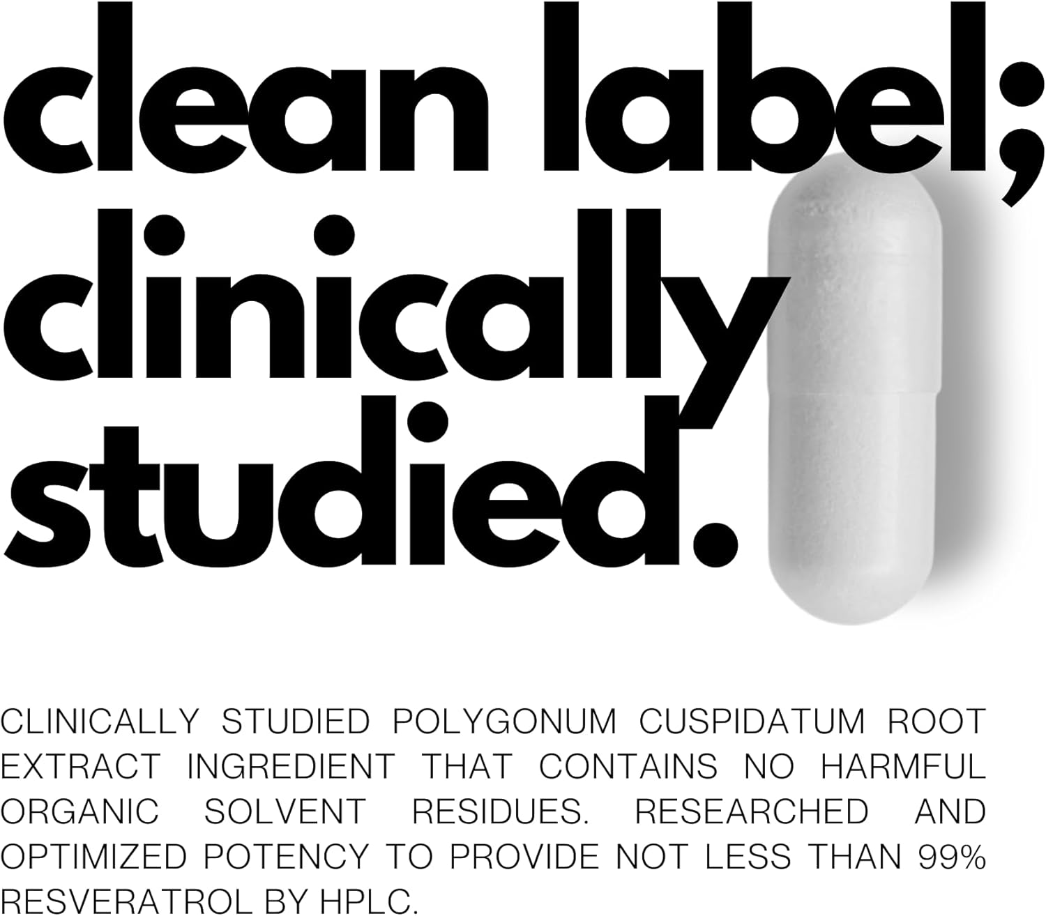 Resveratrol Capsules - 99% Trans-Resveratrol - Japanese Knotweed Extract - Immunity & Anti-Aging Support - 120 Capsules