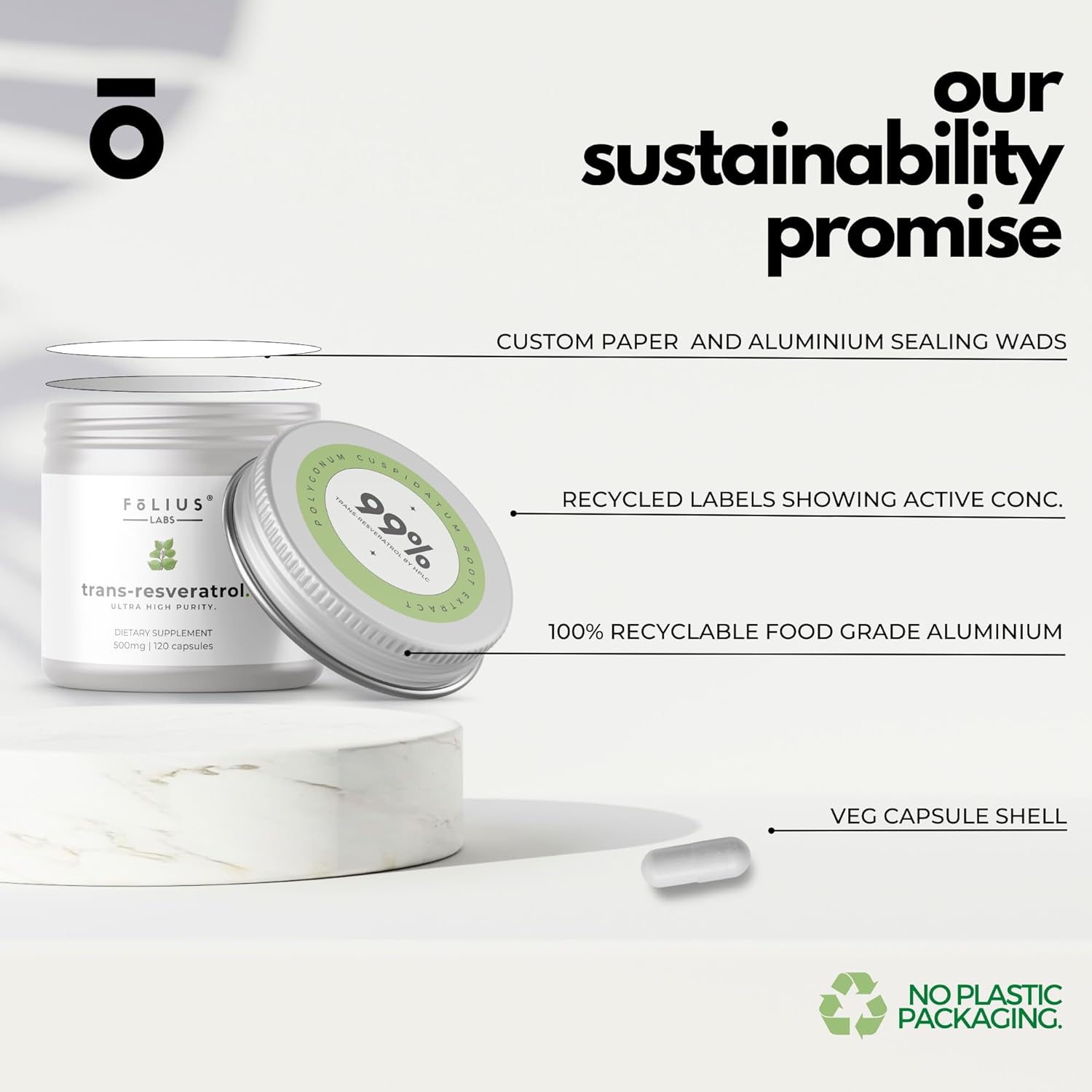 Resveratrol Capsules - 99% Trans-Resveratrol - Japanese Knotweed Extract - Immunity & Anti-Aging Support - 120 Capsules