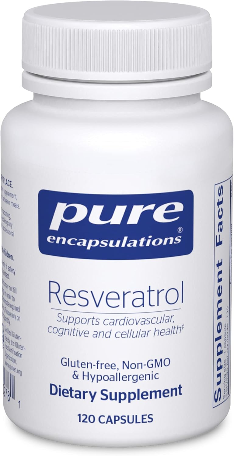 Resveratrol Capsules for Cardiovascular, Cellular Health, and Memory Support - 40mg Trans-Resveratrol - Antioxidant Supplement - Gluten Free & Non-GMO - 120 Count
