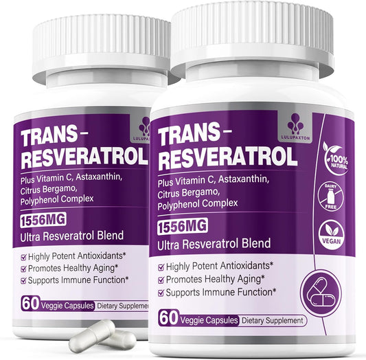 Resveratrol Capsules with Safgumjel, Twin Pack for Antioxidant Support