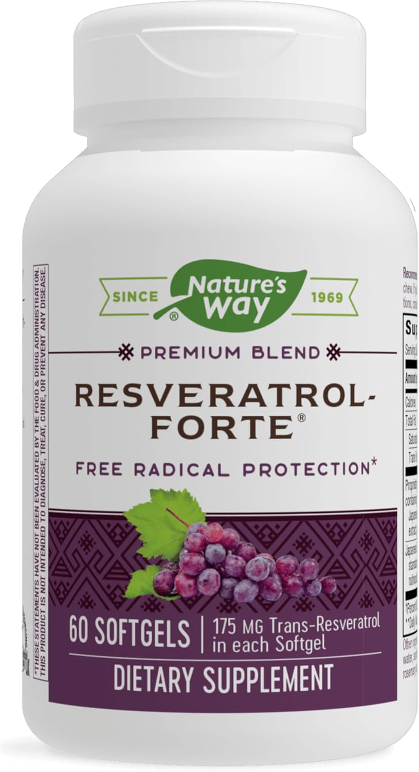 Resveratrol-Forte by Nature's Way, 60 Softgels, Antioxidant Protection from Free Radicals