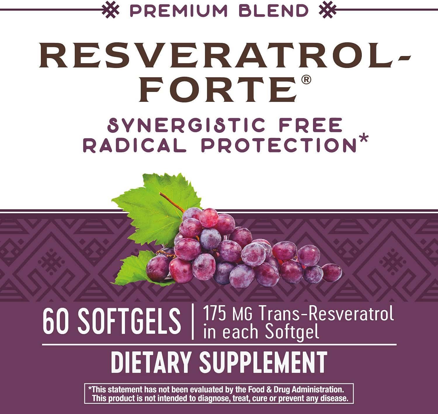 Resveratrol-Forte by Nature's Way, 60 Softgels, Antioxidant Protection from Free Radicals