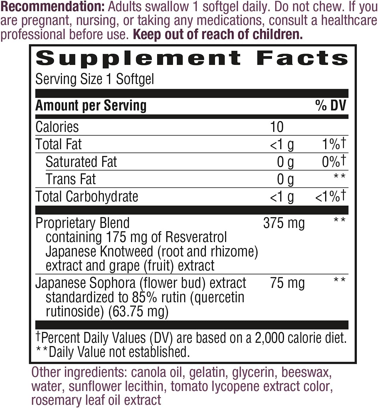 Resveratrol-Forte by Nature's Way, 60 Softgels, Antioxidant Protection from Free Radicals