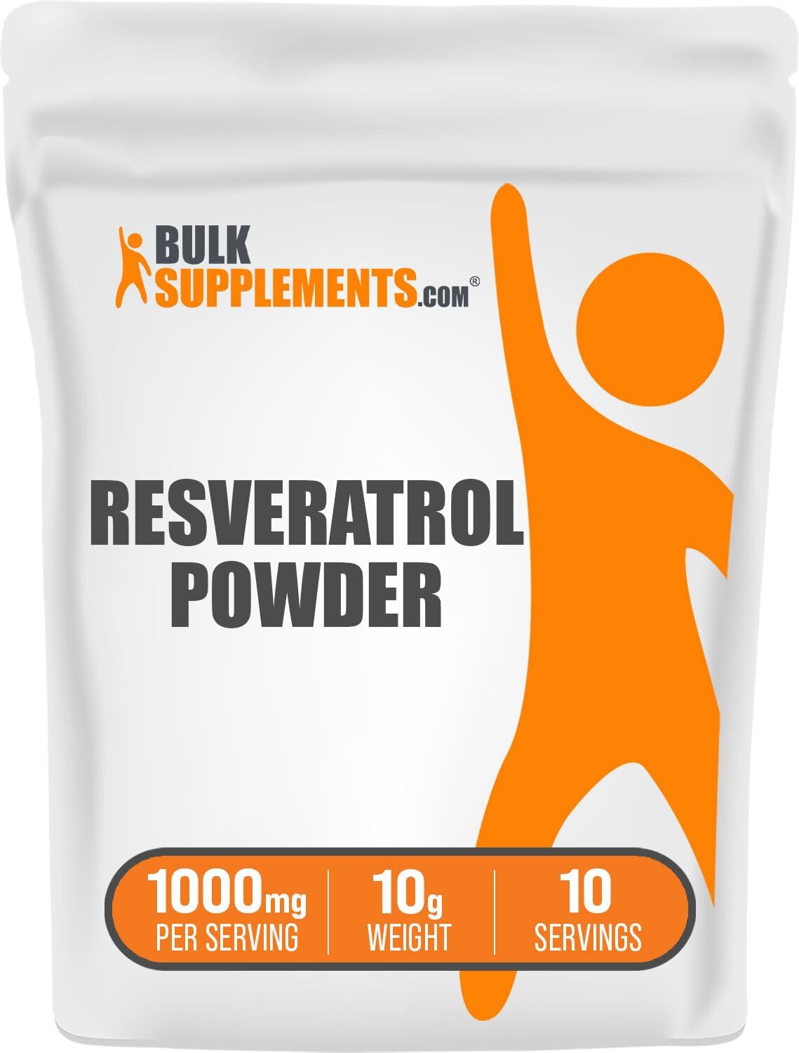 Resveratrol Powder Supplement - 1000mg per Serving, Antioxidant Rich Polygonum Cuspidatum Extract - Gluten Free, 10g (0.35 oz) Pack of 1