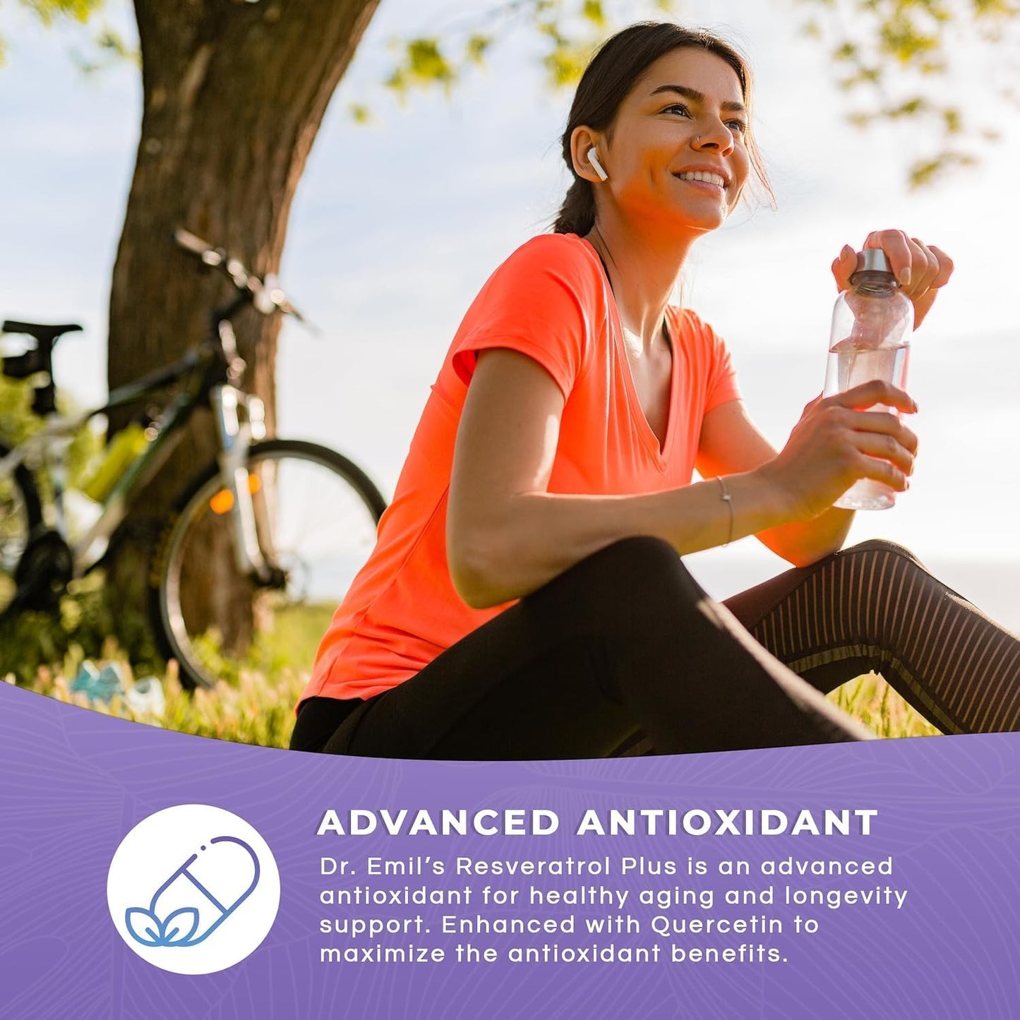 Resveratrol & Quercetin Supplement for Healthy Aging - 500mg Resveratrol & 100mg Quercetin - Supports Cellular & Cognitive Health - 60 Capsules