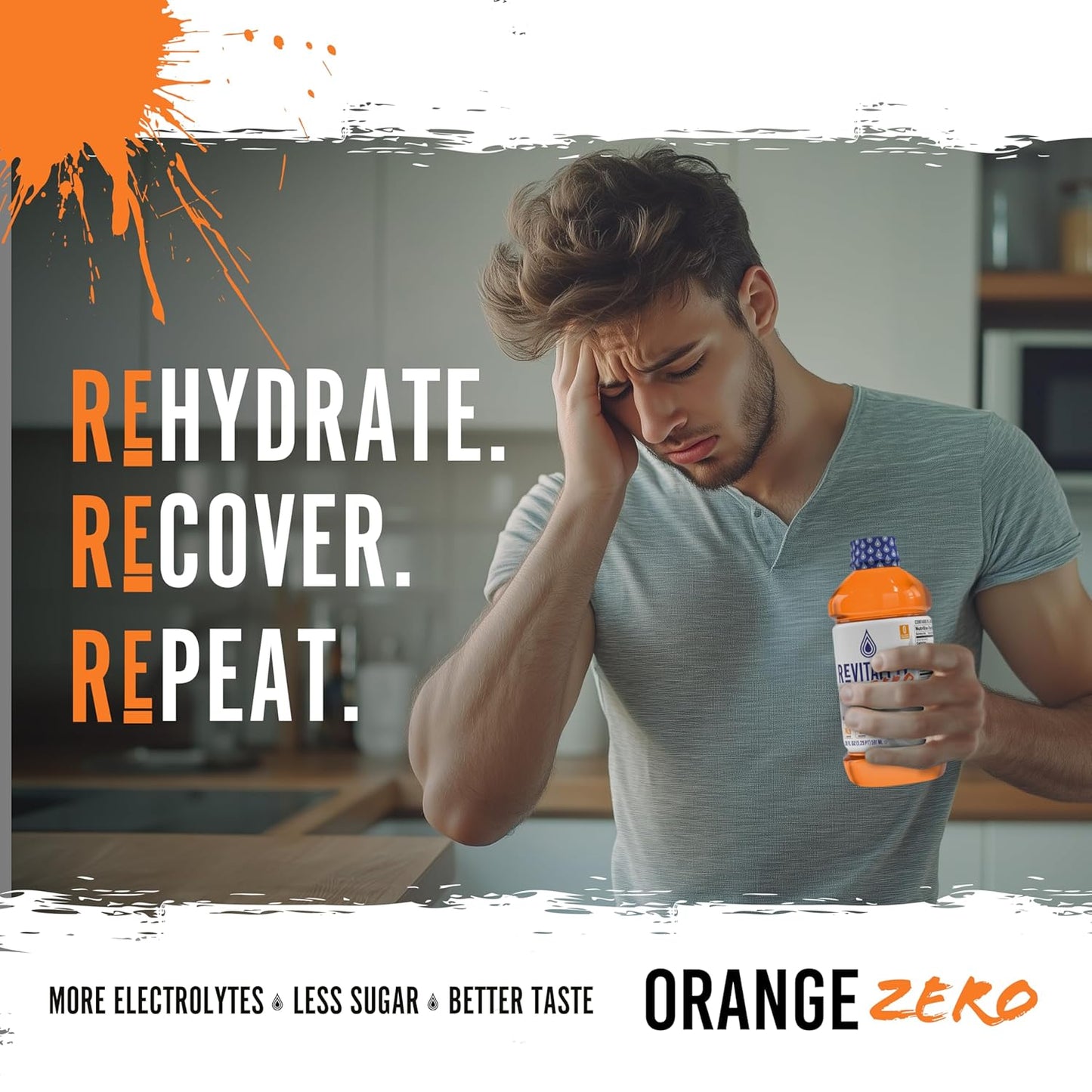 Revitalyte Orange Zero Sugar Electrolyte Drink - 12 Pack 20oz Bottle - Rapid Hydration Recovery Drink