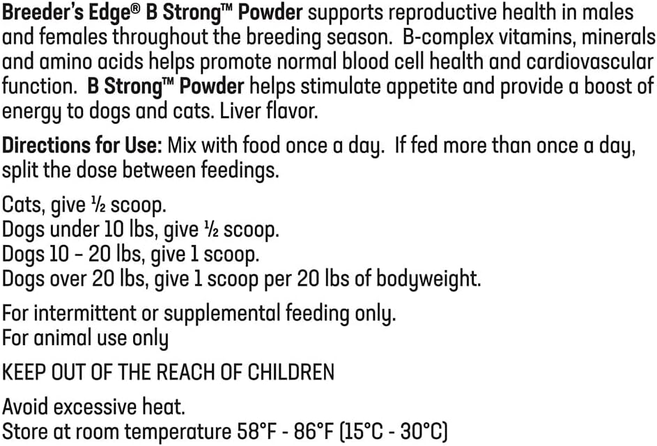 Revival Animal Health Breeder's Edge B Strong Powder - 300 gm B-Complex Vitamins for Breeders