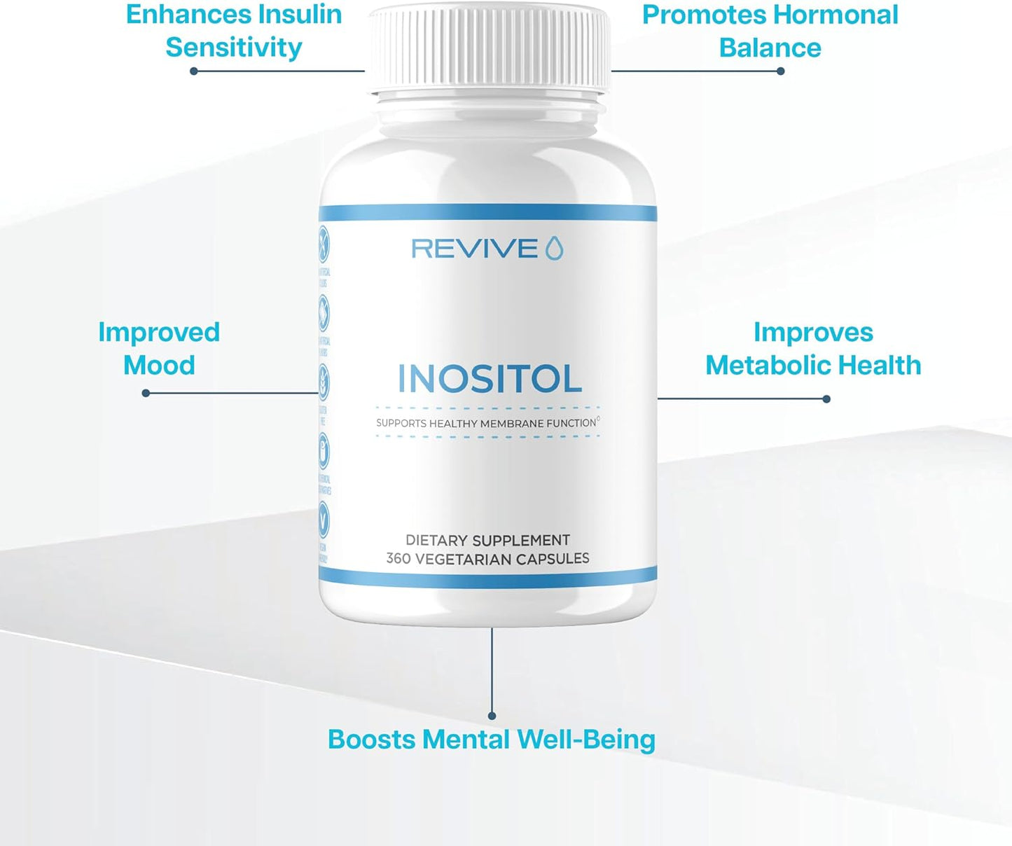 Revive MD Inositol Capsules - Promotes Healthy Membrane Function (360 Vegetarian Capsules)