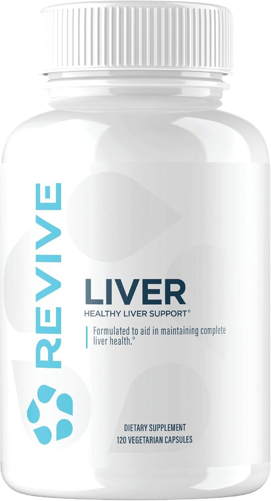 Revive MD Liver Health Support Formula - Natural Liver Cleanse & Detox Pills with Milk Thistle - Promotes Healthy Liver Function and Reduces Inflammation - 120 Capsules