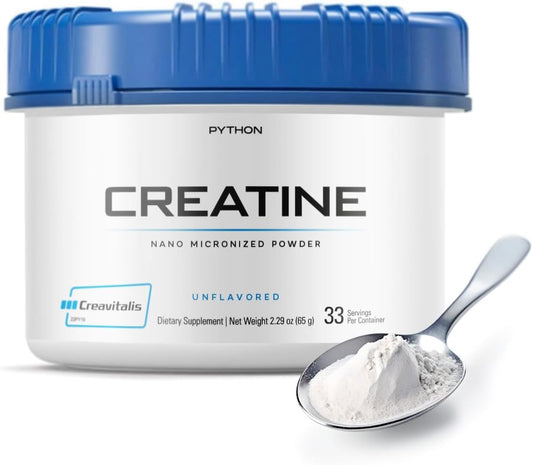 Revolutionary PYTHON OPTIC Nano Creatine Monohydrate Supplement for Fast Absorption - Pure, Vegan, Gluten-Free