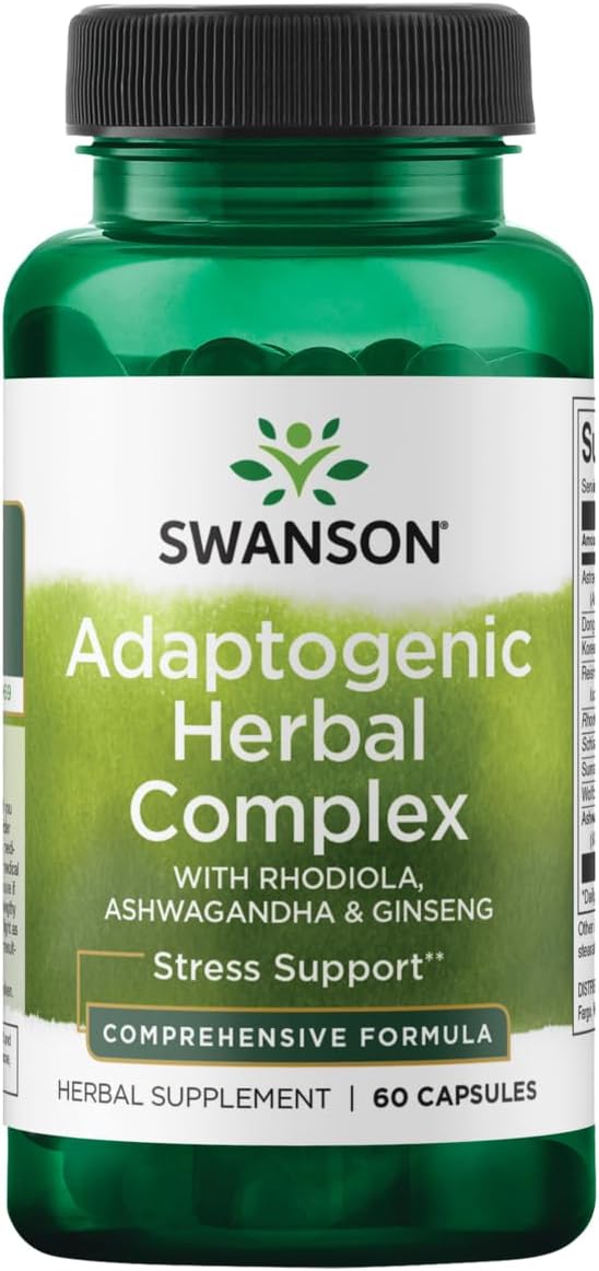 Rhodiola Ashwagandha Ginseng Complex Capsules for Mood, Energy, Immune and Nervous System Support