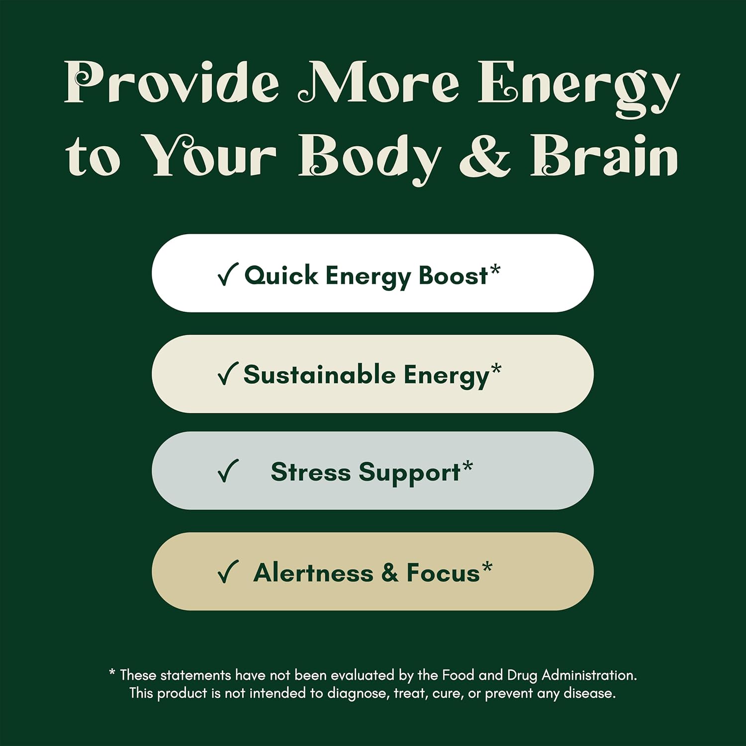 Rhodiola Rosea, Lions Mane, L Theanine, Ginkgo Biloba Stress Energy Brain Supplement - Cortisol, Energy, Stress Support - 2 Month Supply