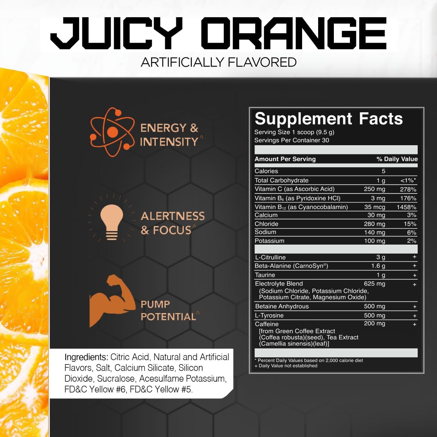 RIVAL NUTRITION Powder Burn 2.0 Orange - 35 Servings, 14.24 Ounce - Energy-Boosting Supplement