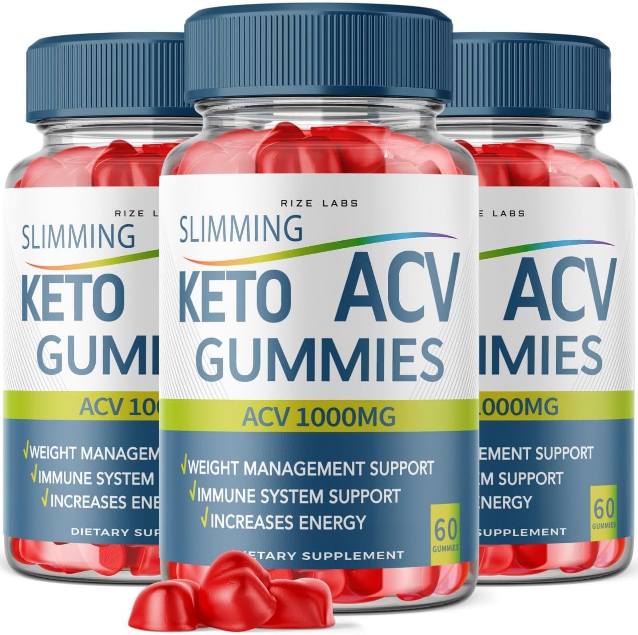Rize Labs Apple Cider Vinegar Gummies for Advanced Slimming Formula - 180 Gummies