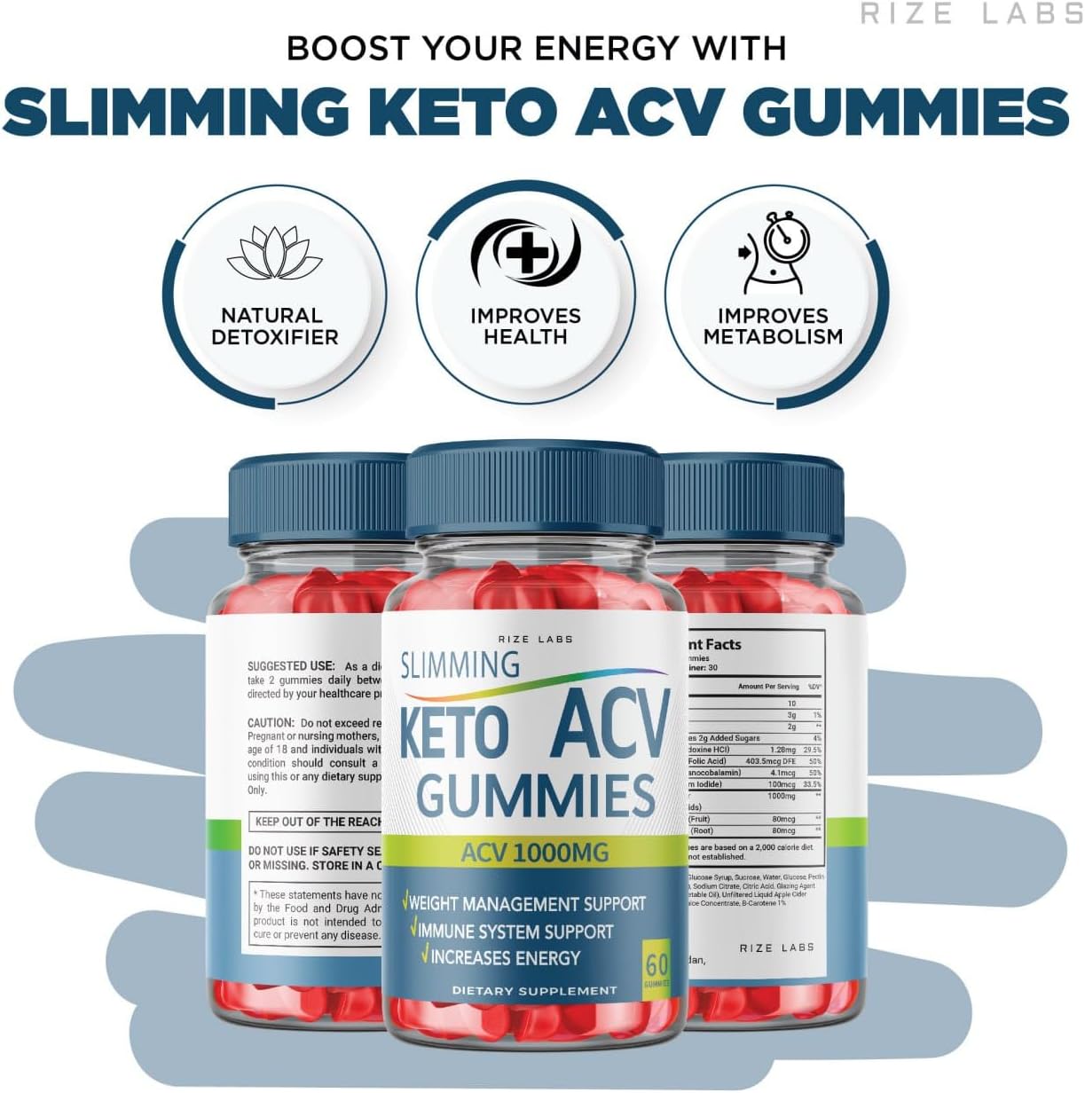 Rize Labs Apple Cider Vinegar Gummies for Advanced Slimming Formula - 180 Gummies