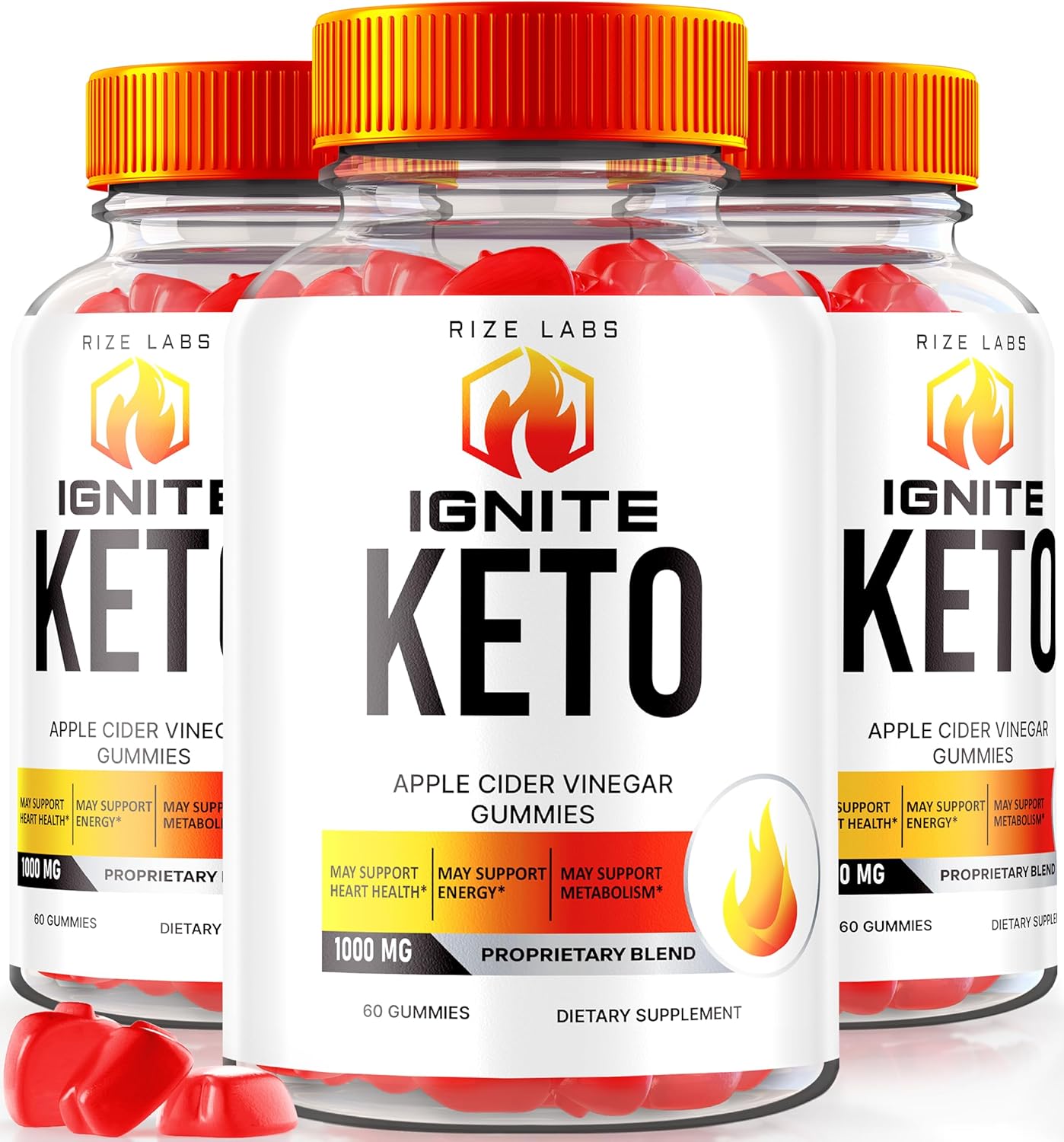 Rize Labs Ignite Keto ACV Gummies - Pack of 3 for Advanced Weight Loss - 180 Gummies