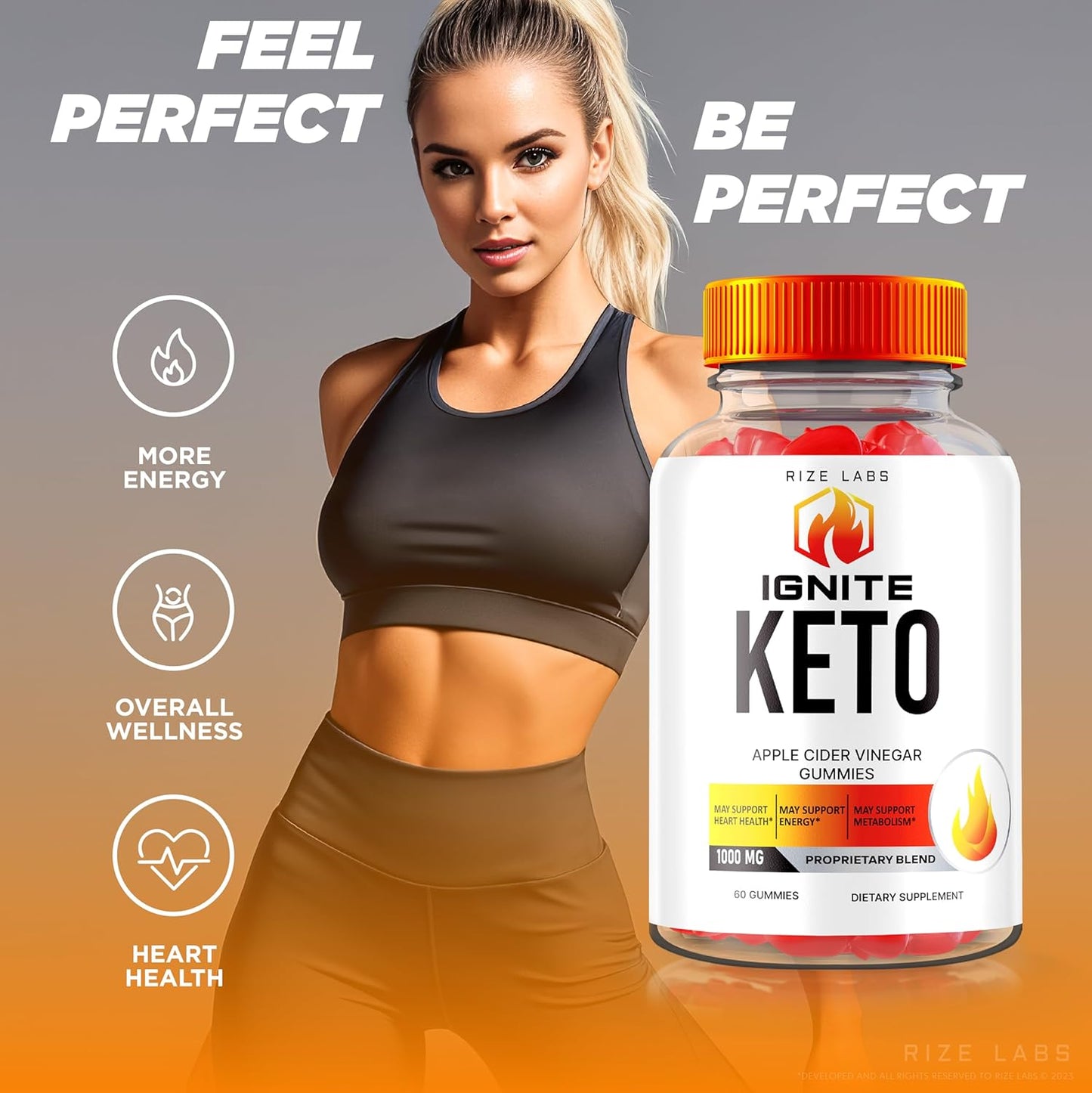 Rize Labs Ignite Keto ACV Gummies - Pack of 3 for Advanced Weight Loss - 180 Gummies