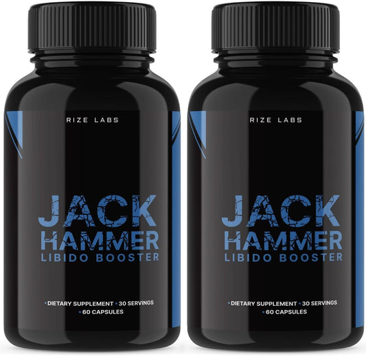Rize Labs Jack Hammer Libido Booster Supplement for Men - Natural Performance Enhancement (120 Capsules)