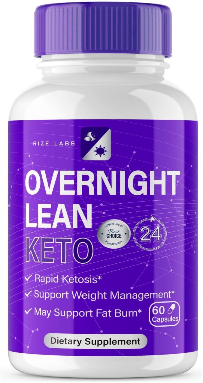 Rize Labs Overnight Lean Keto Capsules - Maximum Strength Weight Loss Pills with Keto+ACV Formula - 60 Capsules