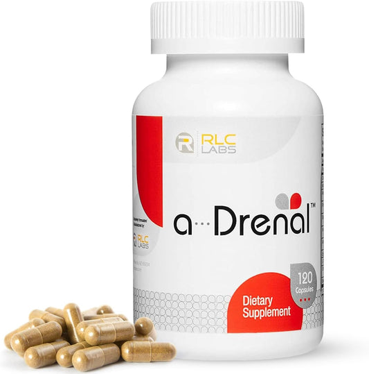 RLC Labs RLC, a-Drenal, Adrenal Support Capsules - Balance Cortisol, Boost Energy, Reduce Stress with Ashwagandha, Rhodiola, Cordyceps, Ginseng, L-Theanine - Men & Women's Adrenal Support