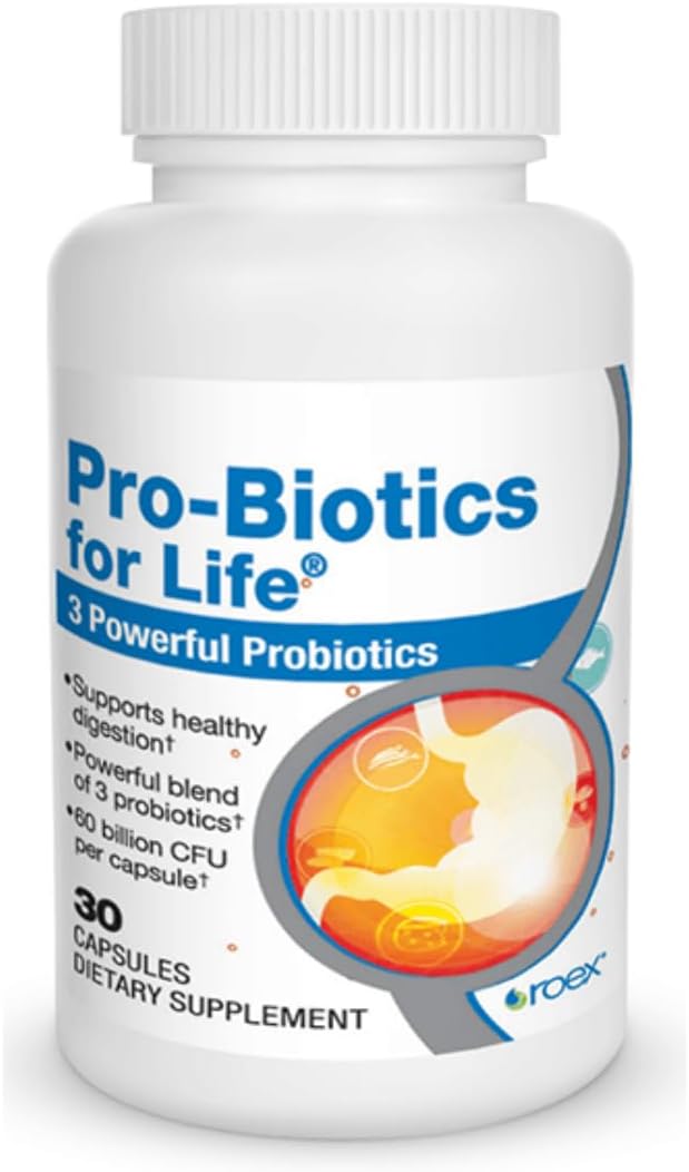 Roex Probiotics for Gut Health and Digestion Support - 30 Vegetable Capsules