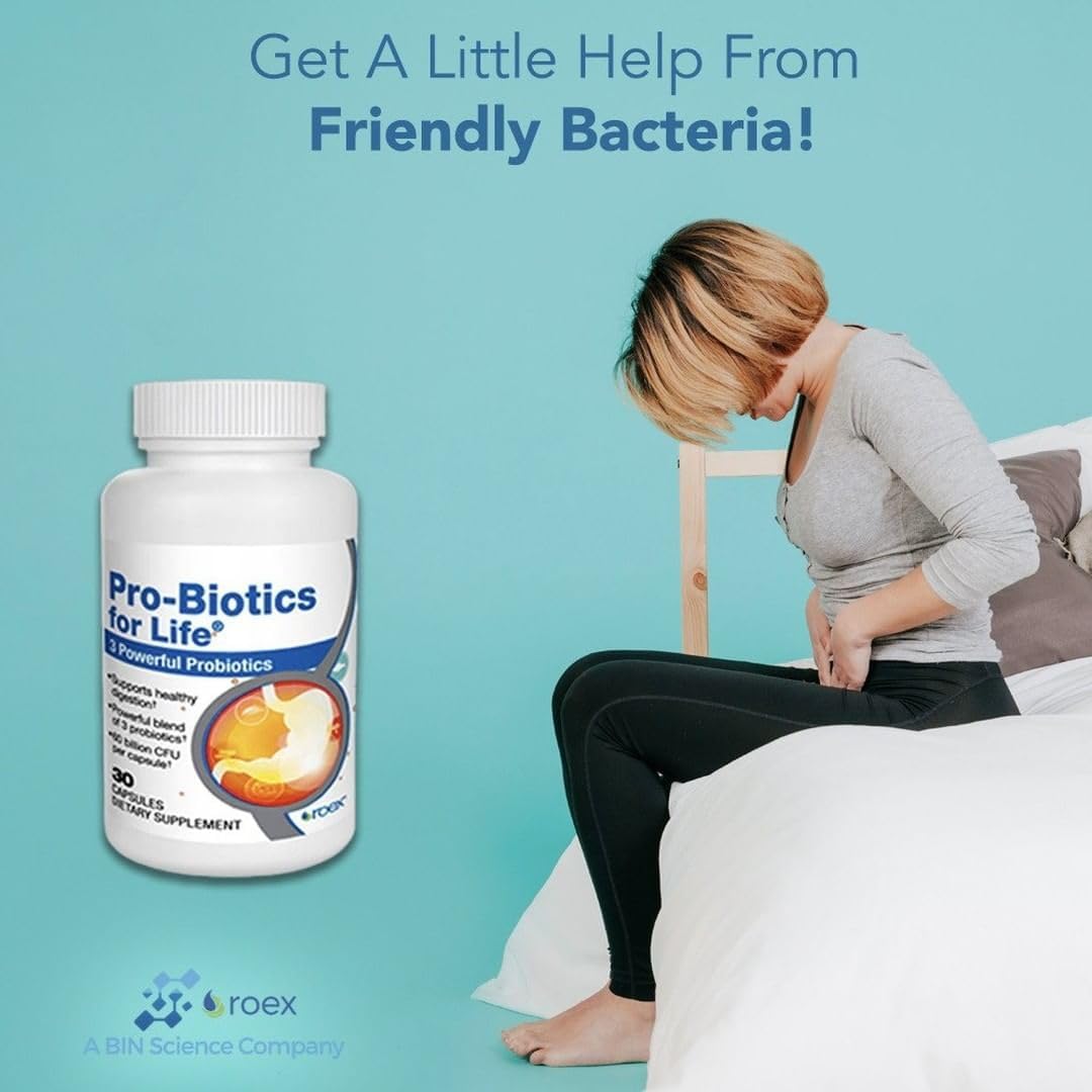 Roex Probiotics for Gut Health and Digestion Support - 30 Vegetable Capsules