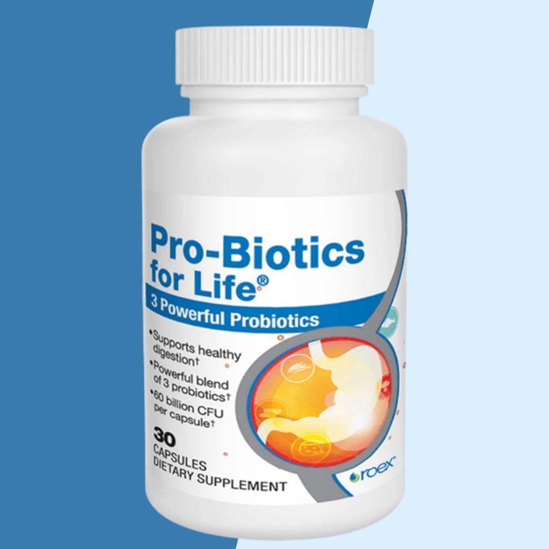 Roex Probiotics for Gut Health and Digestion Support - 30 Vegetable Capsules