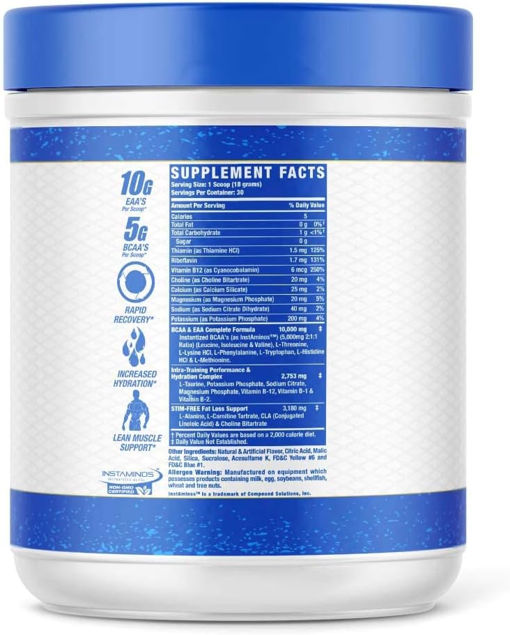 Ronnie Coleman Signature Series Amino-Tone EAAs Powder - BCAAs, Hydration, Post Workout Recovery - Sour Apple Flavor - 30 Servings
