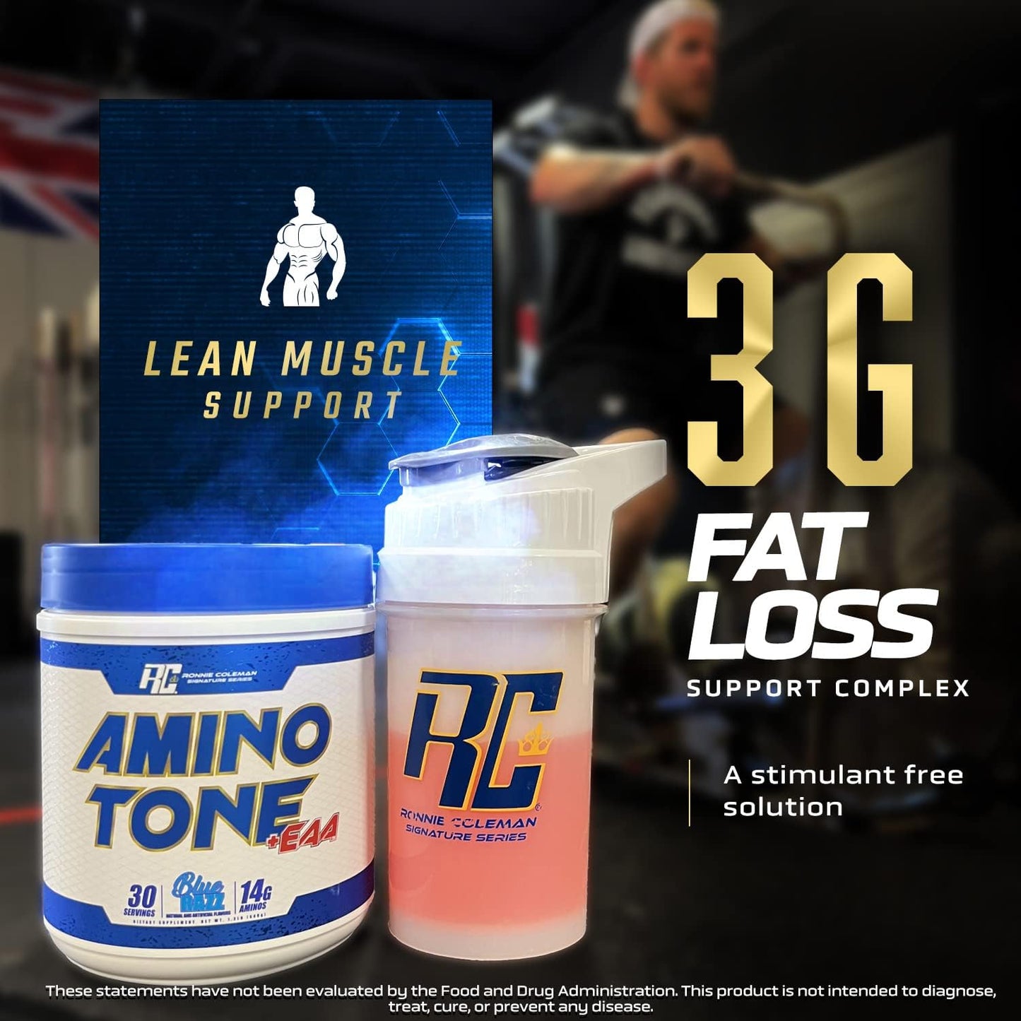 Ronnie Coleman Signature Series Amino-Tone EAAs Powder - BCAAs, Hydration, Post Workout Recovery - Sour Apple Flavor - 30 Servings