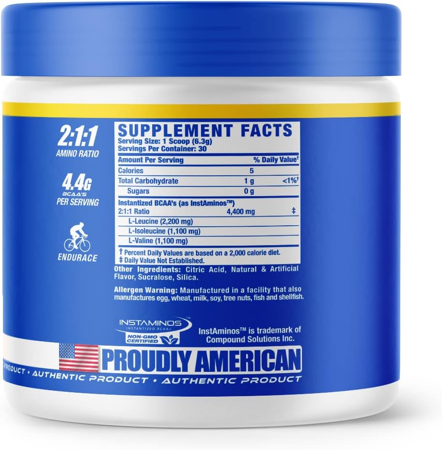 Ronnie Coleman Signature Series BCAA XS Powder: Lemonade Flavor, Sugar-Free Hydration Drink with EAAs for Post-Workout Muscle Recovery (30 Servings)