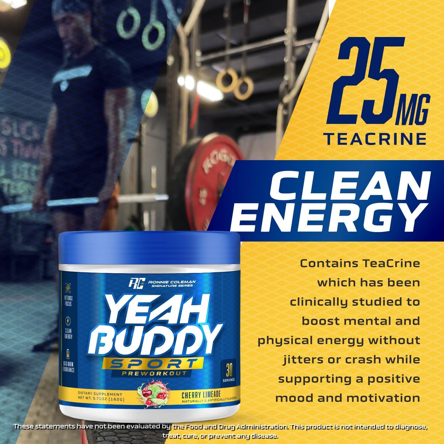Ronnie Coleman Signature Series Island Crush Pre Workout Powder - Energizing Blend with Amino Acids, Caffeine, and Focus Support for Men & Women, 30 Servings