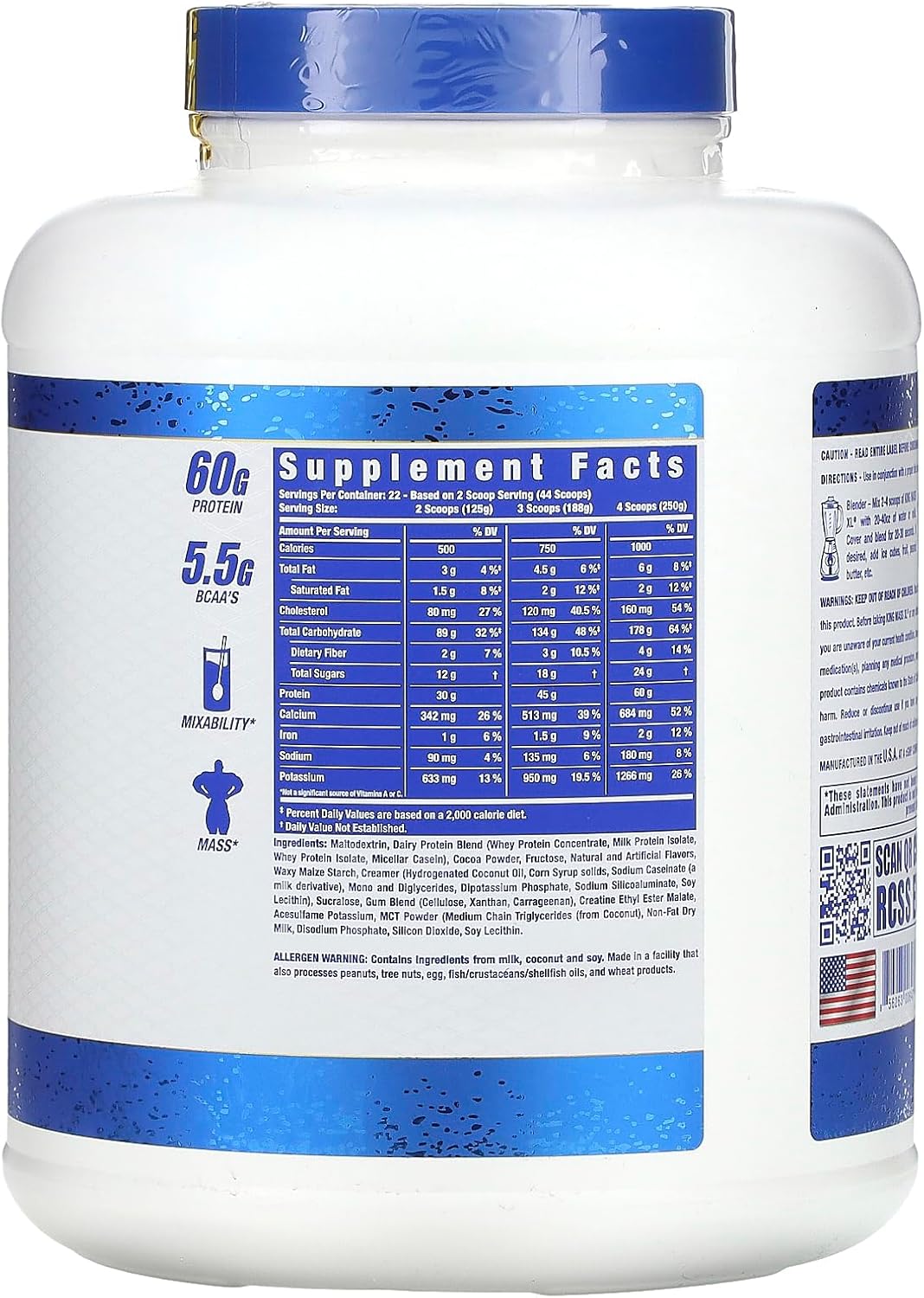 Ronnie Coleman Signature Series King Mass-XL Dark Chocolate 6 Pound Growth Accelerator Supplement