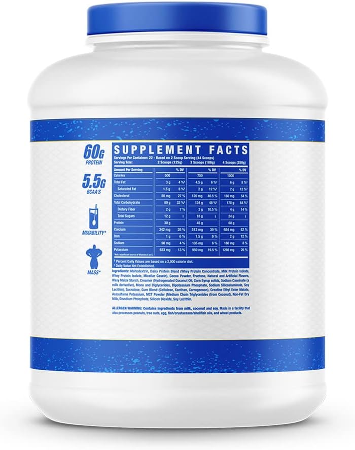 Ronnie Coleman Signature Series King Mass XL Vanilla Ice Cream 2.75kg - High-Quality Mass Gainer Supplement