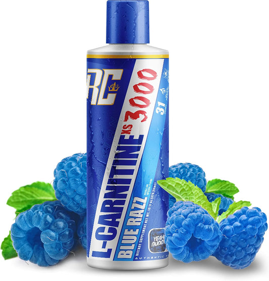 Ronnie Coleman Signature Series L-Carnitine XS 3000 Liquid, Blue Razz Flavor, Supports Amino Acid Metabolism and Lean Muscle Strength, Stimulant-Free, Sugar-Free, Zero Carbs, 16 Oz