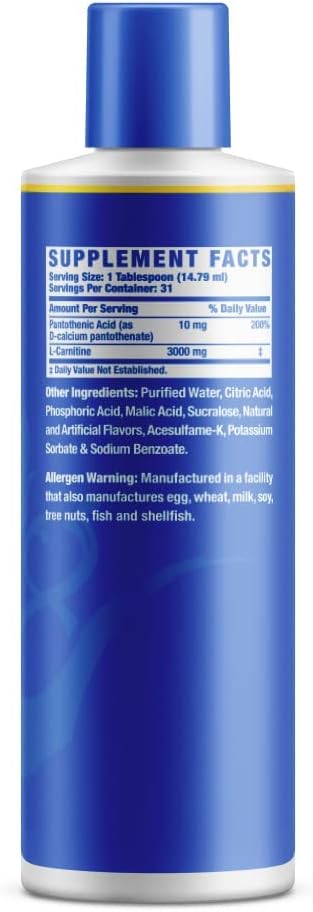 Ronnie Coleman Signature Series L-Carnitine XS 3000 Liquid, Blue Razz Flavor, Supports Amino Acid Metabolism and Lean Muscle Strength, Stimulant-Free, Sugar-Free, Zero Carbs, 16 Oz