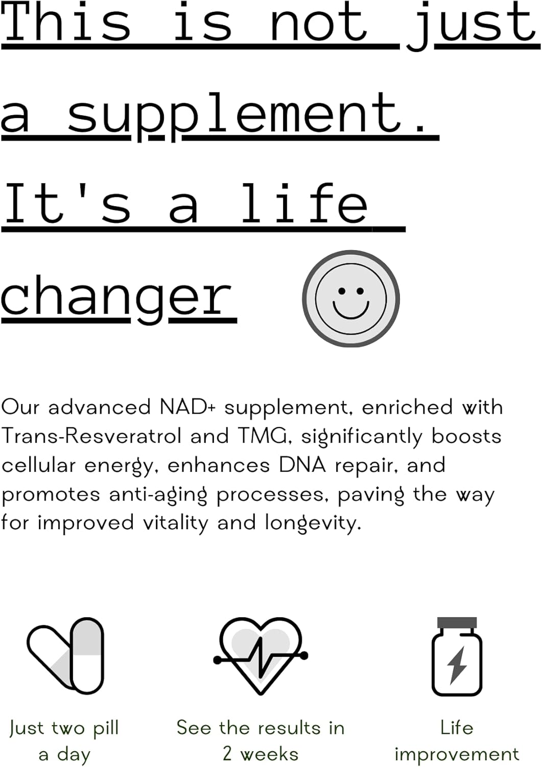 Rootrium Liposomal NAD+ 1000mg with Resveratrol & TMG - Energy, DNA Repair, Anti-Aging - Brain Function, Cellular Health - 60 Capsules