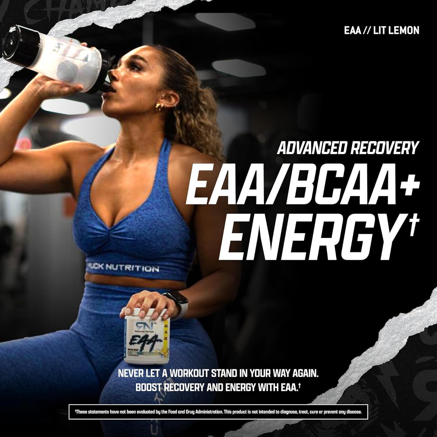 RUCK NUTRITION EAA Supplement - Full Spectrum Essential Amino Acids + BCAAs for Hydration, Energy, Recovery (30 Servings, Lit Lemon)