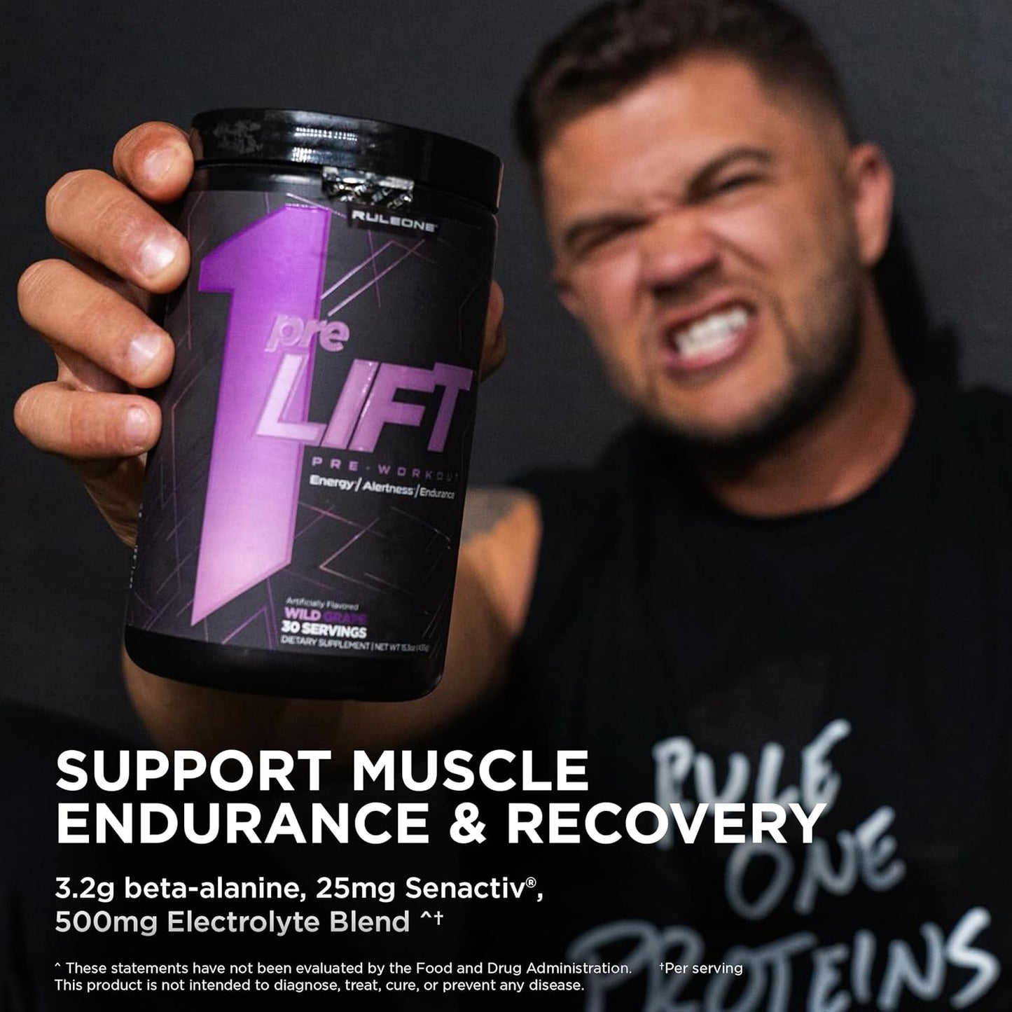 Rule 1 preLIFT Pre-Workout Supplement - Energy, Alertness, & Endurance Booster with 6g Citrulline, 3.2g Beta Alanine, 3 Caffeine Sources + 20 Others (30 Servings, Mandarin Mango)