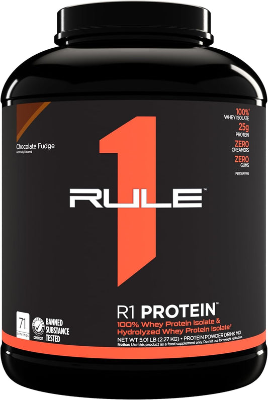 Rule 1 Proteins R1 Protein, Chocolate Fudge Flavor, 71 Servings - High-Quality Protein Powder