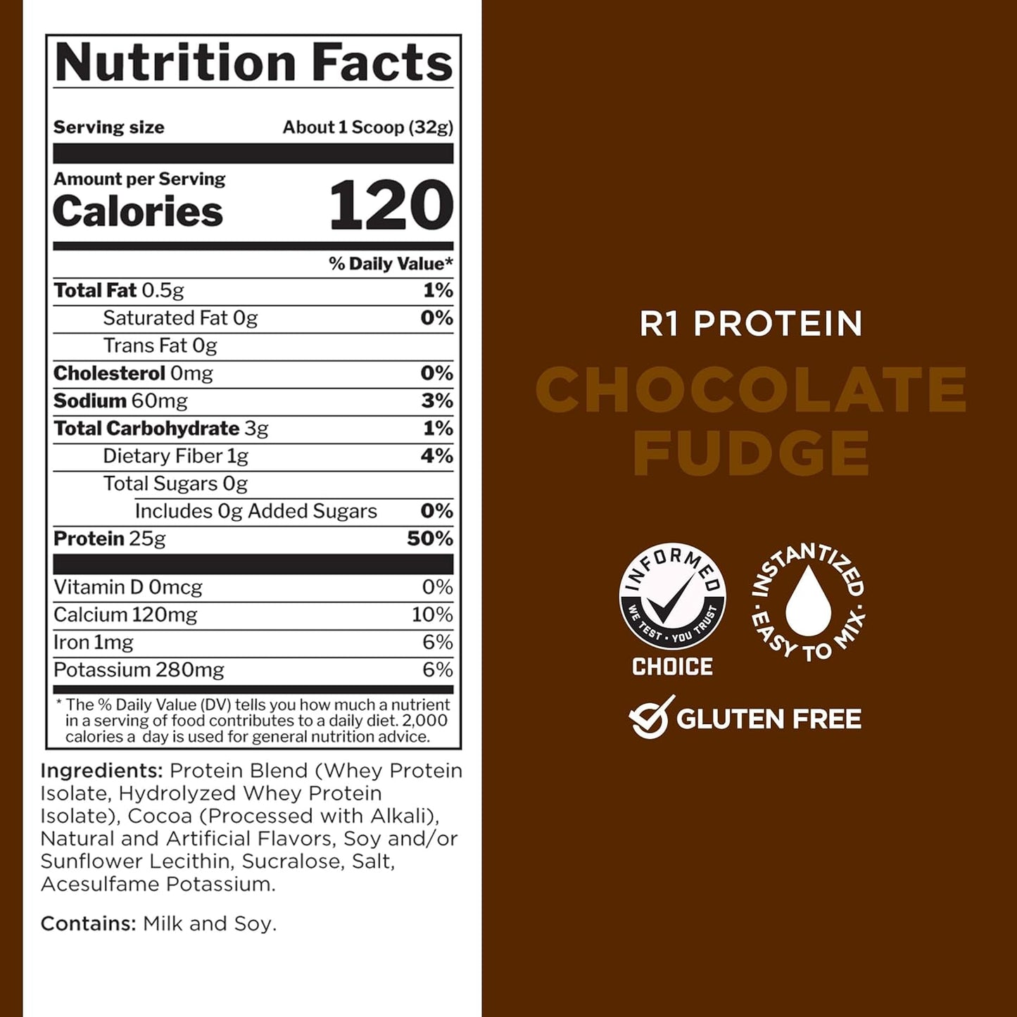 Rule 1 Proteins R1 Protein, Chocolate Fudge Flavor, 71 Servings - High-Quality Protein Powder
