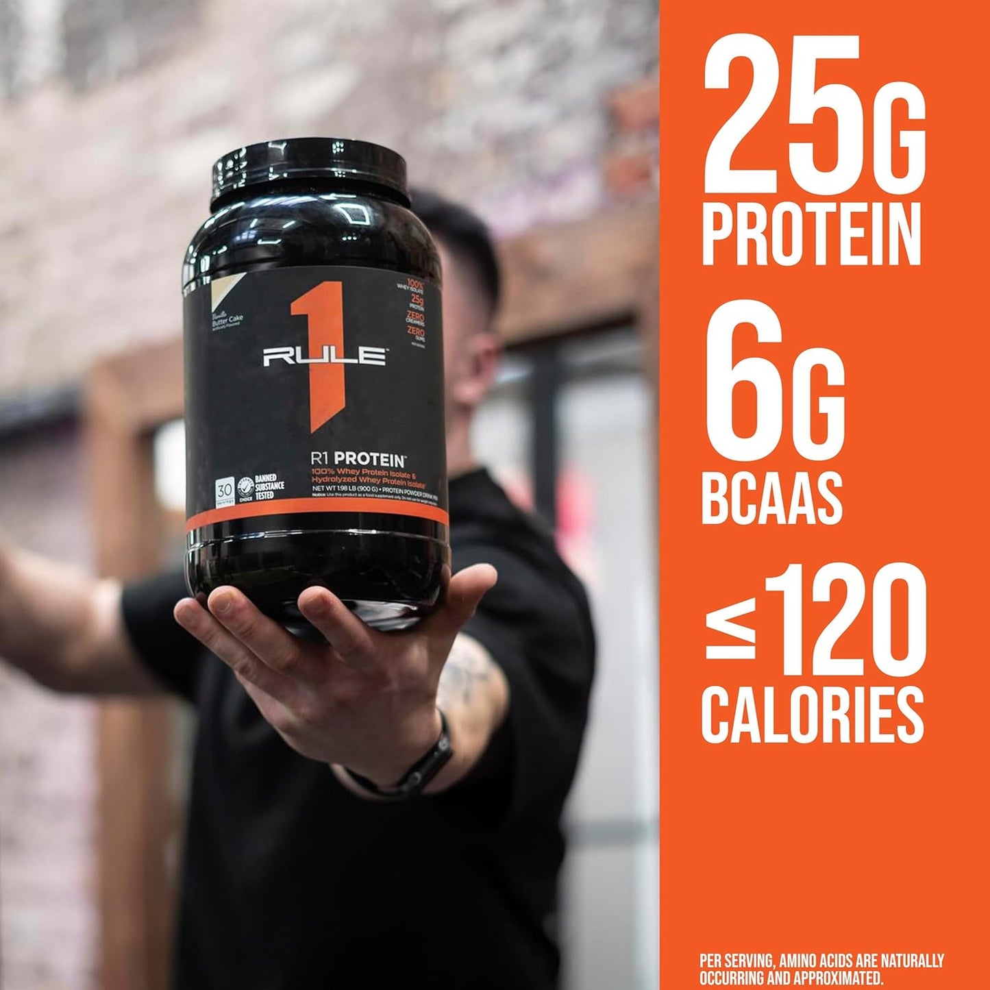 Rule 1 Proteins R1 Protein Strawberries & Creme 5lbs - 25g Fast-Acting Isolate & Hydrolysate Powder with 6g BCAAs for Muscle Growth & Recovery