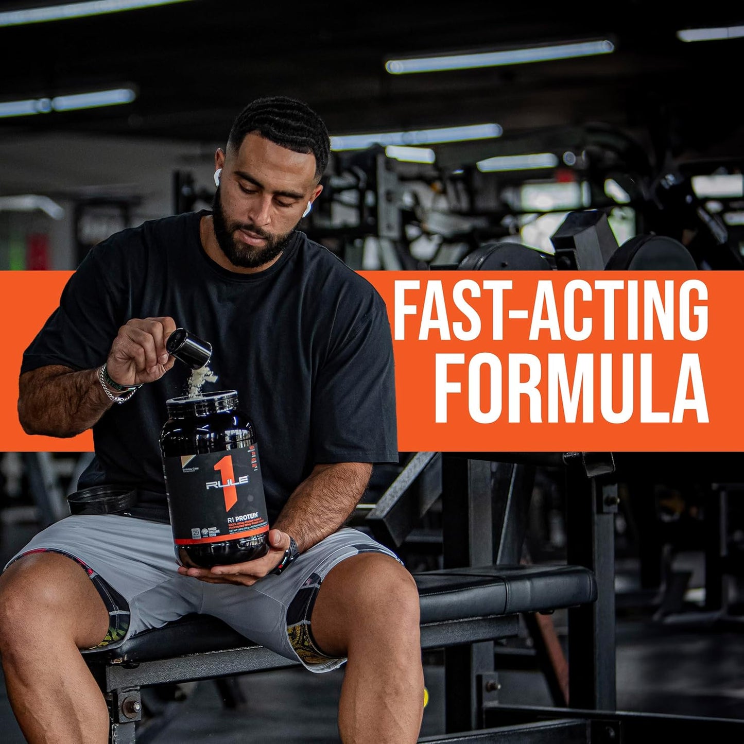 Rule 1 Proteins R1 Protein Strawberries & Creme 5lbs - 25g Fast-Acting Isolate & Hydrolysate Powder with 6g BCAAs for Muscle Growth & Recovery