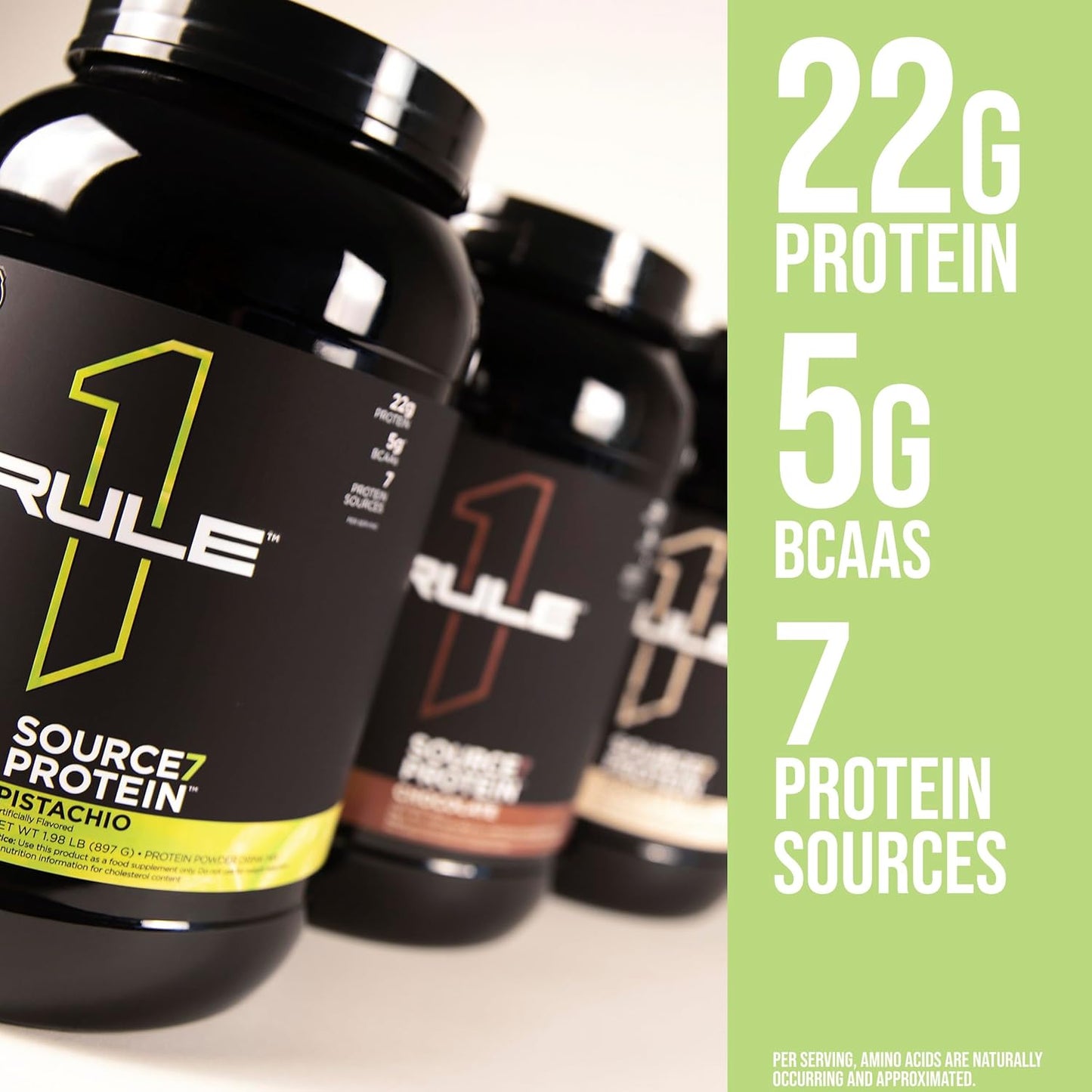Rule 1 Proteins Source 7 Protein: Gelato Flavors, Smooth Texture, 22g Protein, 10g EAAs, 7 Premium Sources (5lb, Vanilla)