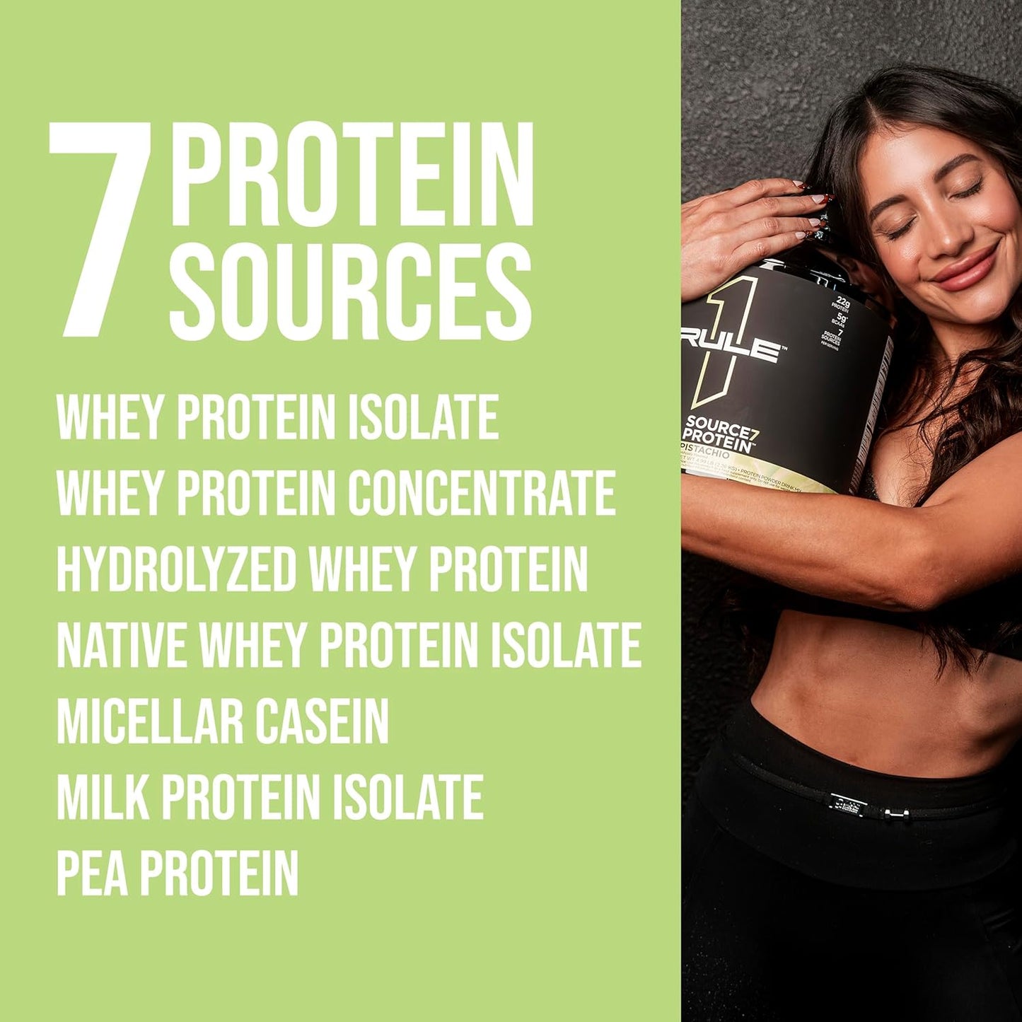 Rule 1 Proteins Source 7 Protein: Gelato Flavors, Smooth Texture, 22g Protein, 10g EAAs, 7 Premium Sources (5lb, Vanilla)