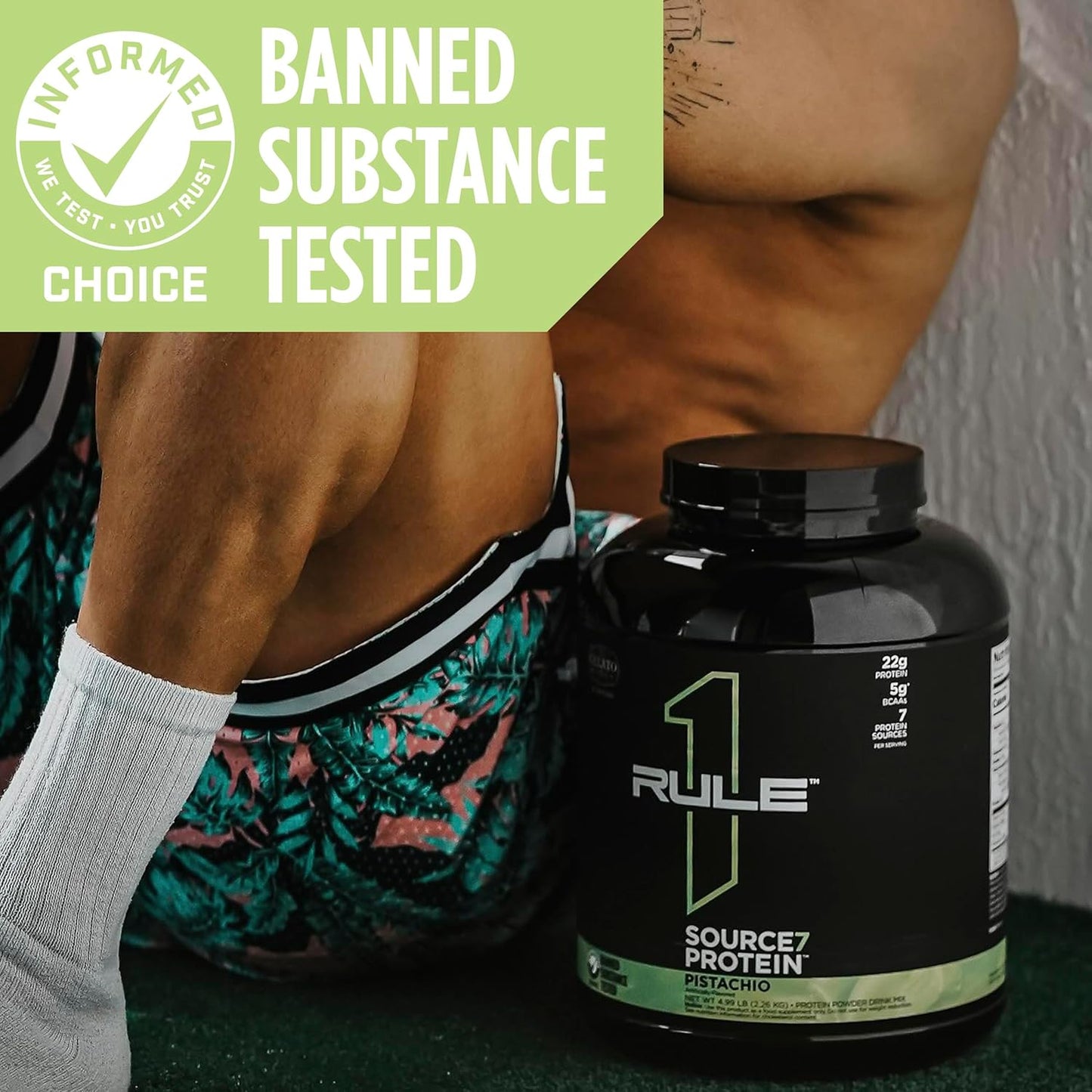 Rule 1 Proteins Source 7 Protein: Gelato Flavors, Smooth Texture, 22g Protein, 10g EAAs, 7 Premium Sources (5lb, Vanilla)
