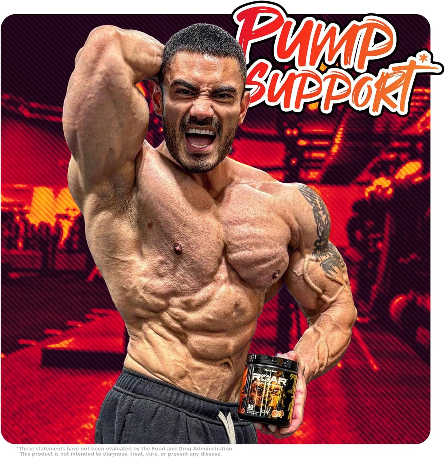 Rule 1 R1 Roar Pre-Workout Powder - Creatine, Beta-Alanine, Citrulline, Electrolytes & Caffeine, Fruit Punch (30 Servings)