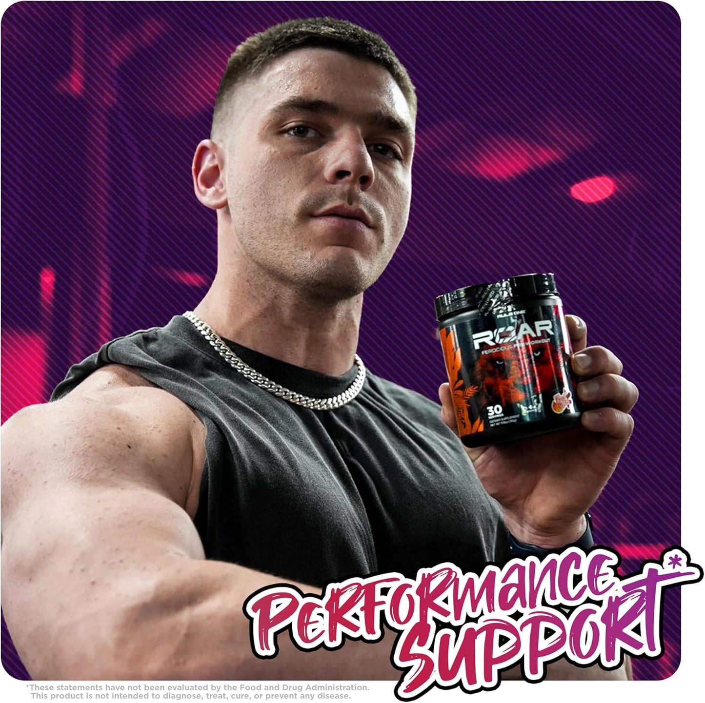 Rule 1 R1 Roar Pre-Workout Powder - Wild Grape Flavor with Creatine, Beta-Alanine, Citrulline, Electrolytes, and Caffeine - 30 Servings