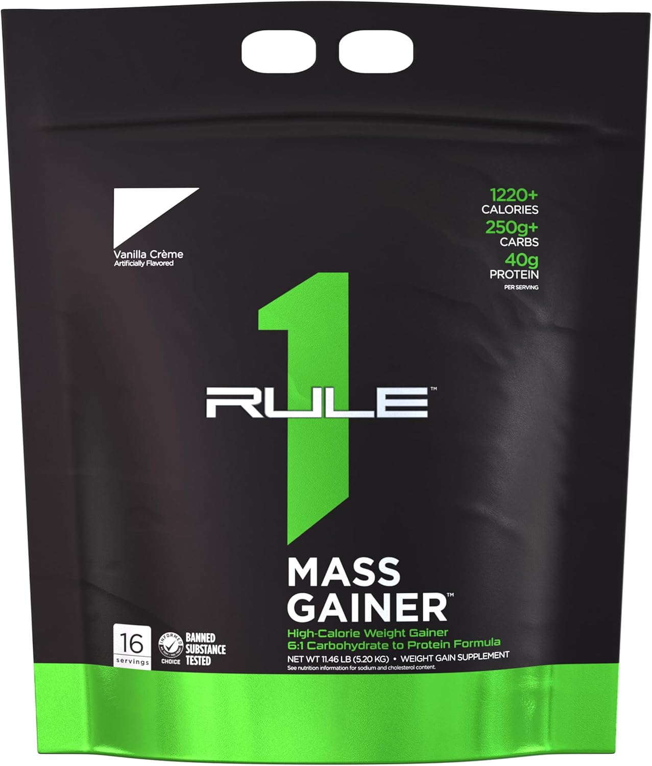 Rule One Proteins Mass Gainer - Vanilla Crème, High-Calorie Weight Gain Formula with 1220+ Calories
