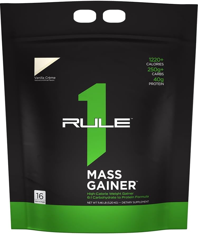 Rule One Proteins Mass Gainer - Vanilla Crème, High-Calorie Weight Gain Formula with 1220+ Calories